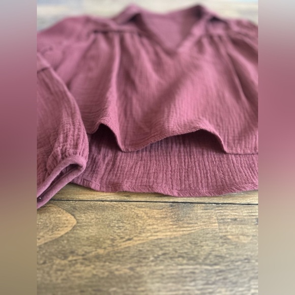 DARK MAUVE RUST COLOR BOHO TOP - Picture 7 of 10